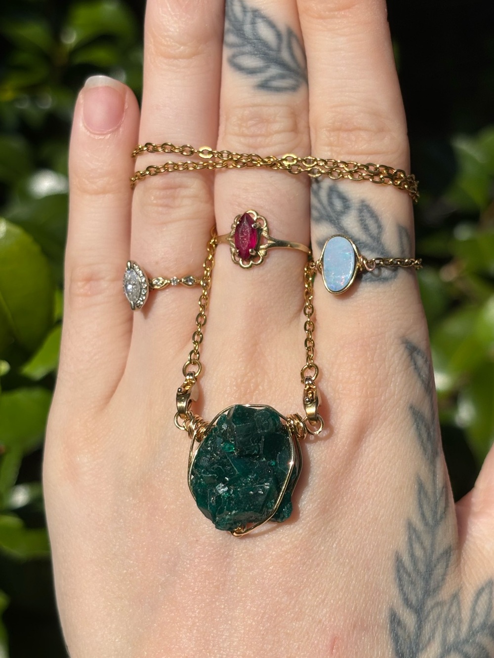 Dioptase interchangeable necklace